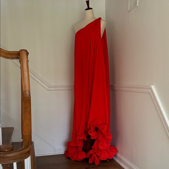 Eloquii Vibrant Orange One Shoulder Dress - Picture 4 of 7